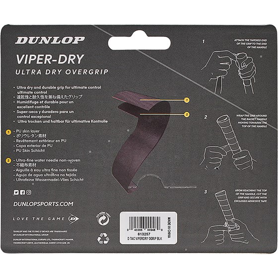 Grip za reket Viper-Dry Grip 3x Crni