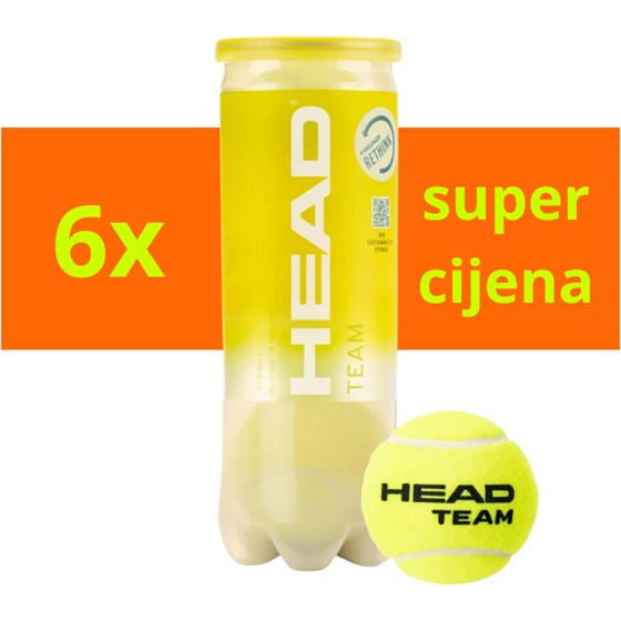 Loptice Za Tenis Team 3/1 x6