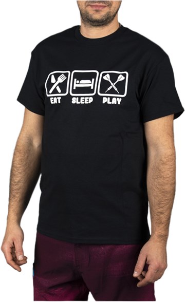 Majica T-shirt Eat Sleep Play Crna