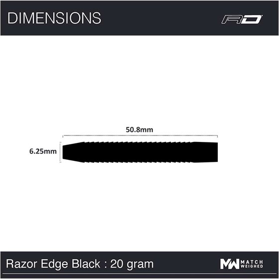 Strelice Za Pikado Razor Edge Black 85% Tungsten
