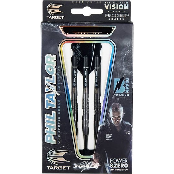 Strelice Za Pikado Power 8Zero Crna Titanium 80% Tungsten