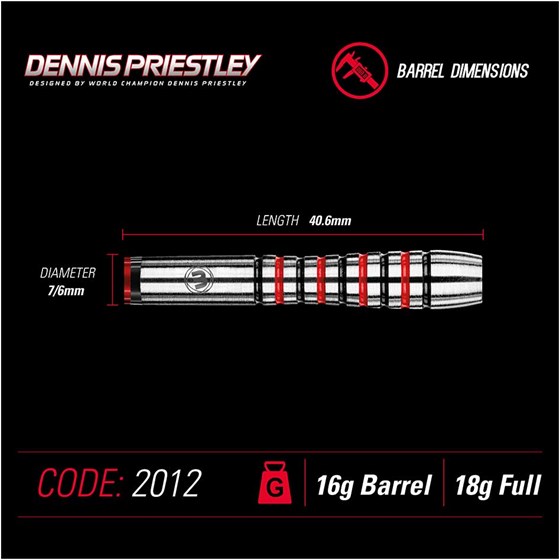 Strelice Za Pikado Dennis Priestley 90% Tungsten