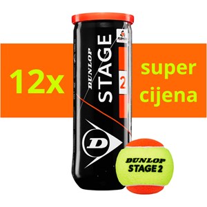 Loptice Za Tenis Dunlop Stage 2 Orange x12