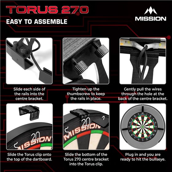 Rasvjeta Za Pikado Metu Mission Torus 270 USB-C Crna