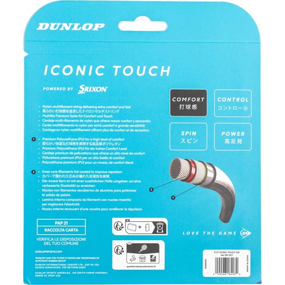 Žica Za Tenis Dunlop Iconic Touch 1.30mm 12m Natural